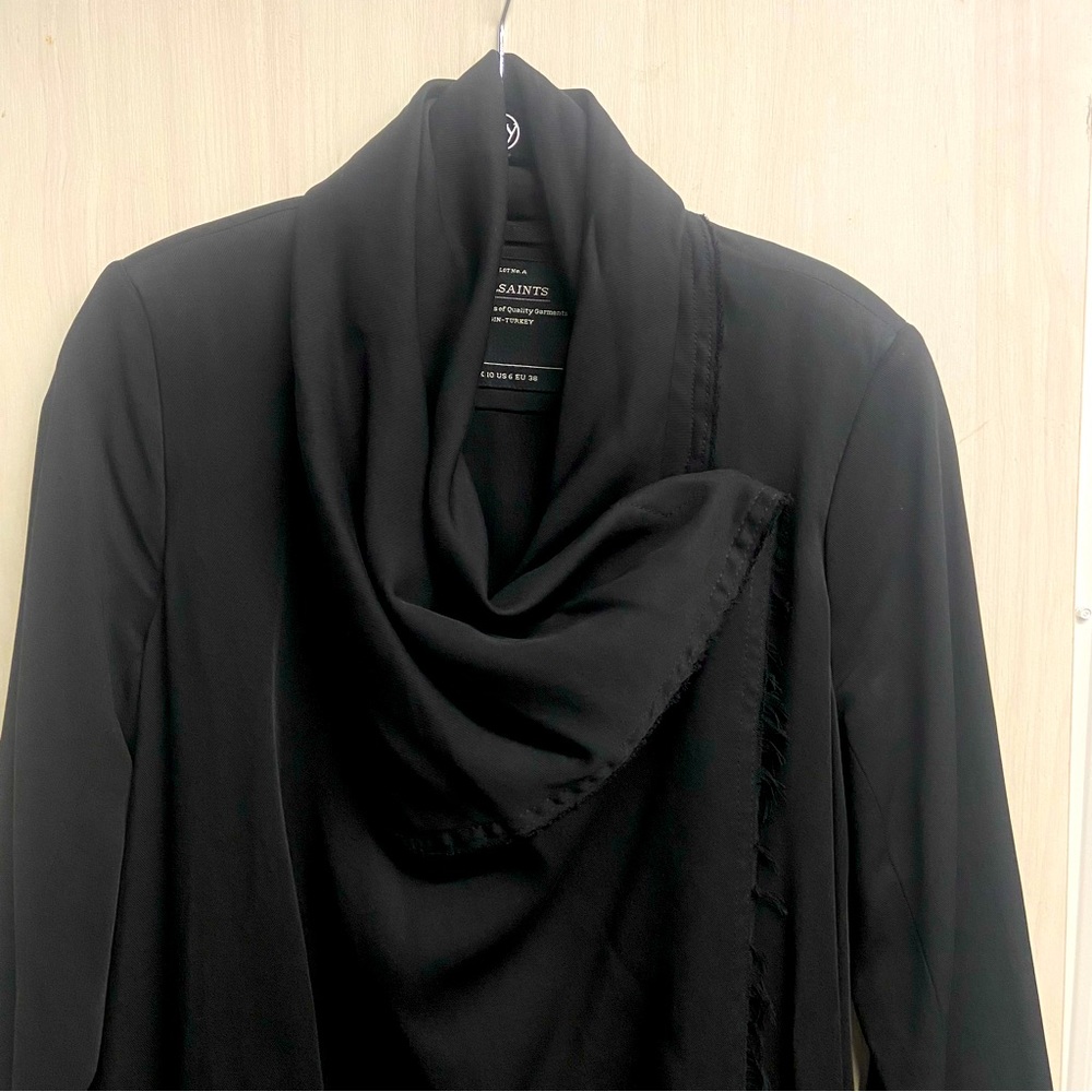 Allsaints Black Asymmetrical light jacket